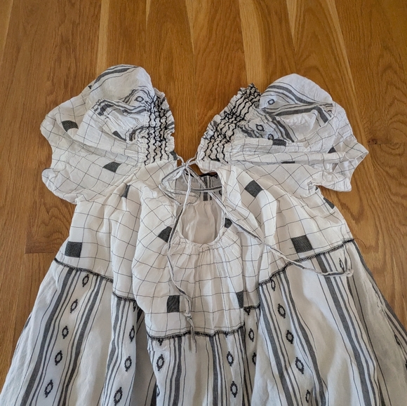 Free People - White And Black Jaime Embroidered Maxi Dress - Size M - Picture 7 of 8